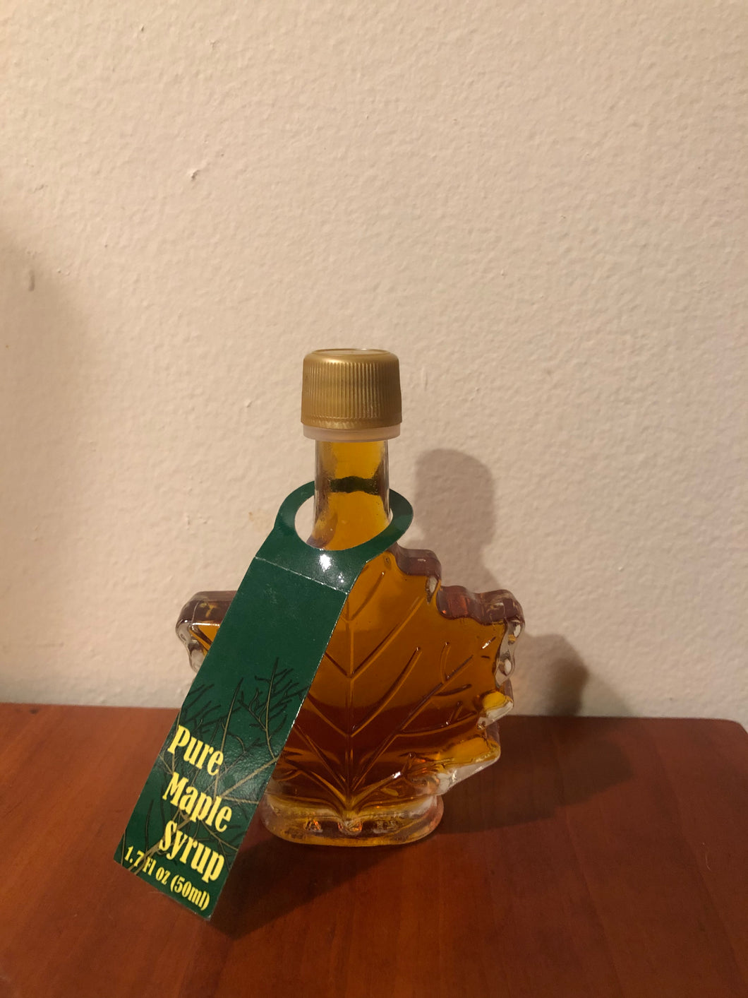 Maple Syrup in a Decorative Glass Maple Leaf Jar - 1.7oz